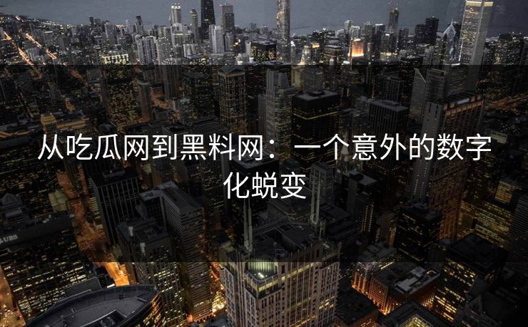 从吃瓜网到黑料网：一个意外的数字化蜕变